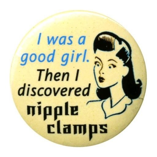 nipple clamp button badge